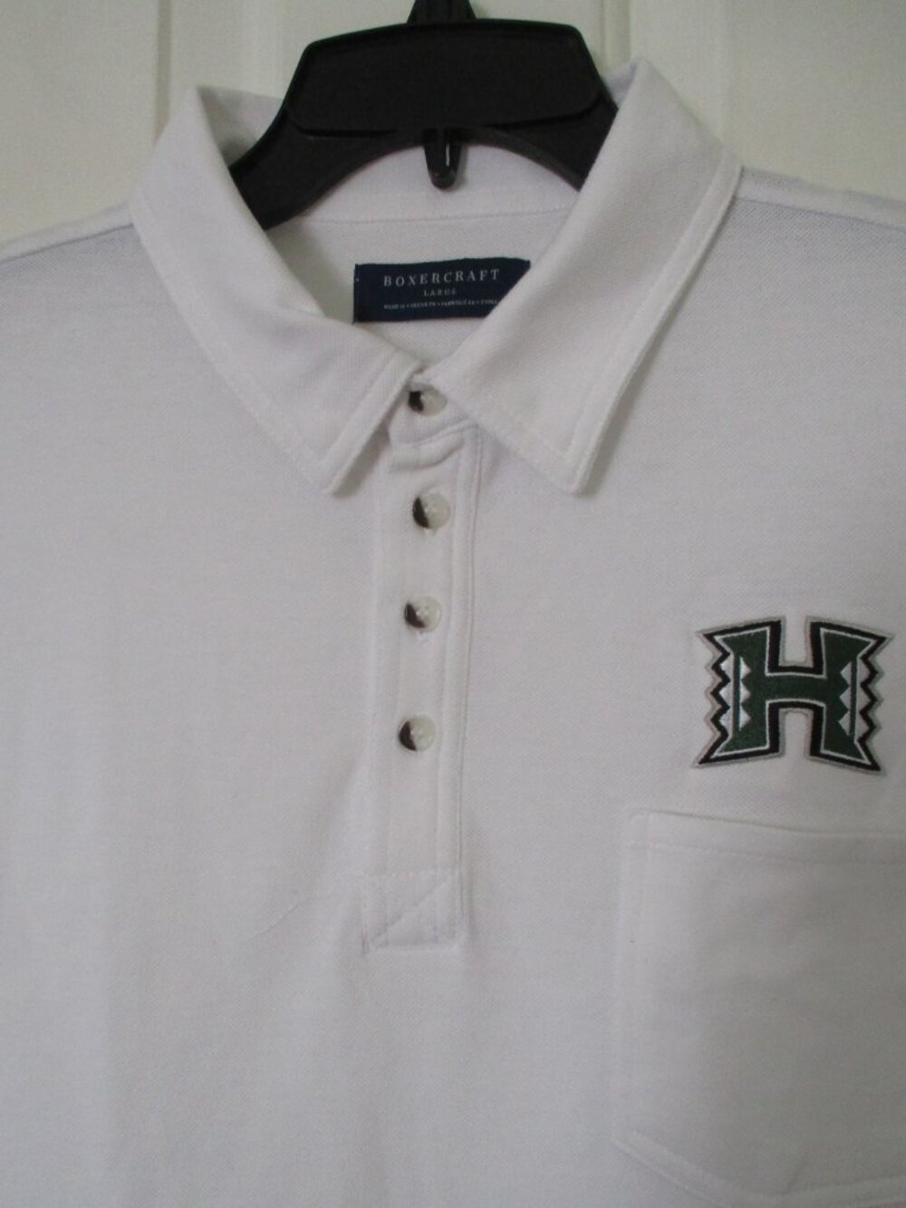 Boxercraft Mens S/S U. of Hawaii Rainbow Warriors Cotton/Poly Polo Shirt NWOT- L